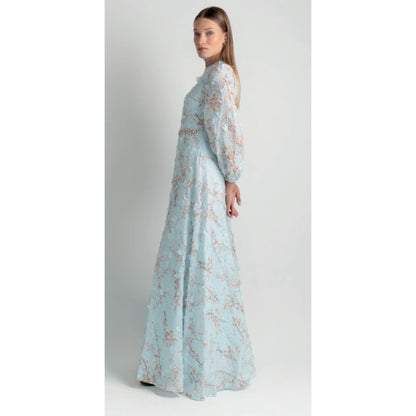 Powder Blue 3D Cherry Blossom Gown Touch - The Mimi Boutique