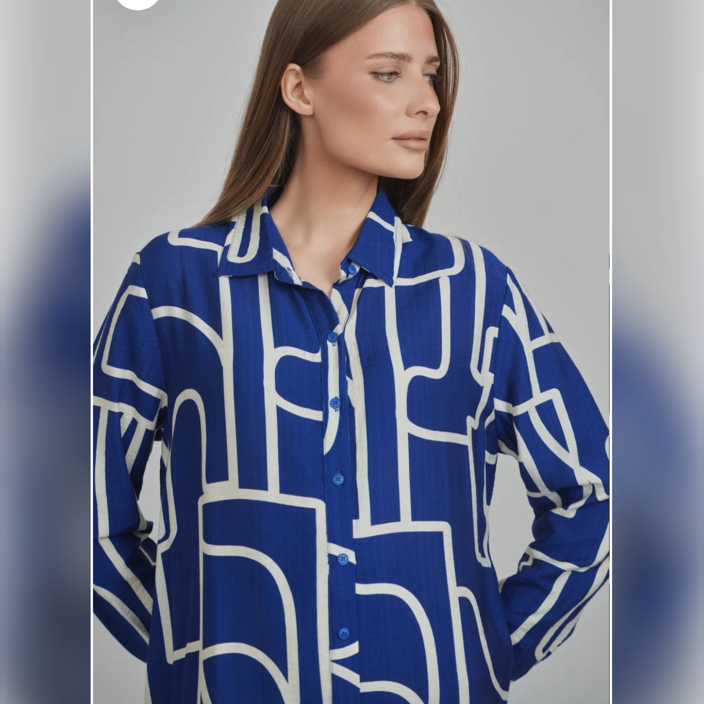 Sarah Dress Blue Abstract