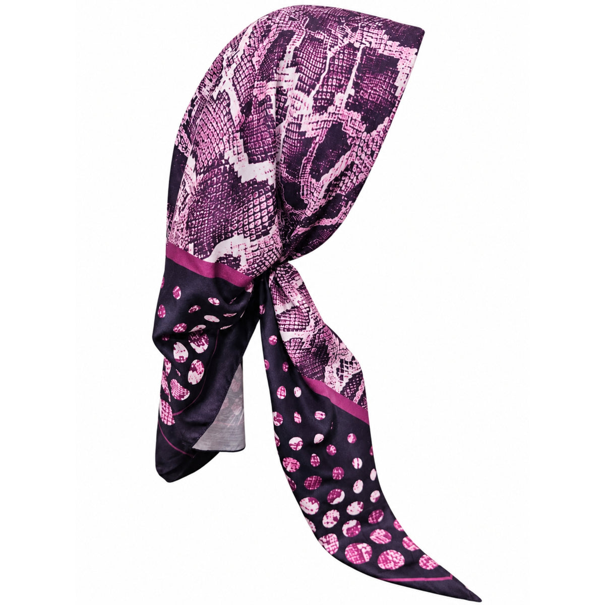 Purple Snake Polka Dot Headscarf Itsyounique