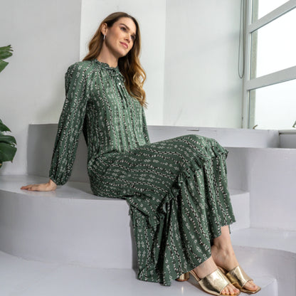 Sarit Maxi Dress Olive Floral
