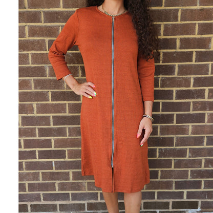 Rust Sweater Zip Dress KMW