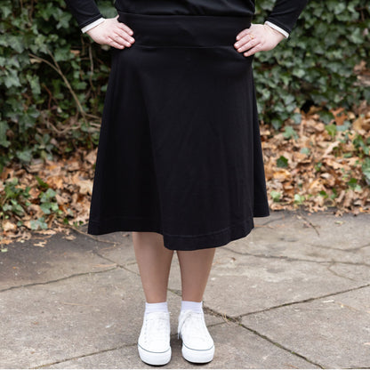 Poise Black Ponti Skirt