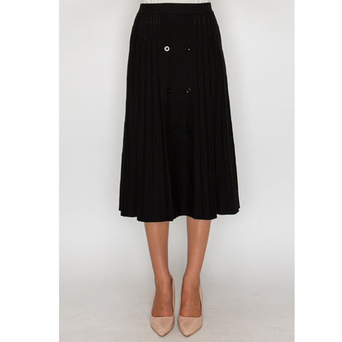 Knit Button Detail Skirt