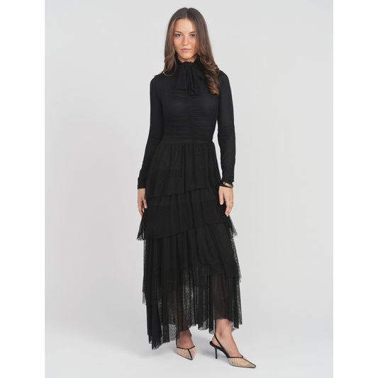 Mesh Europa Dress Black Polka Dot