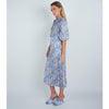 Blue Confetti Floral Pleated Dress - The Mimi Boutique