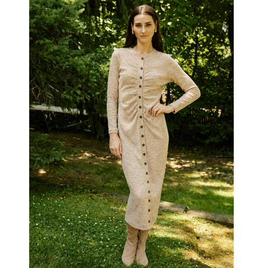 Lexi Dress Tan/ Multi Color
