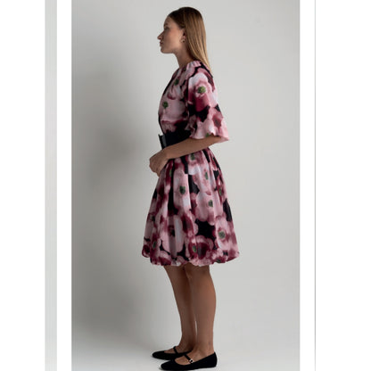 Shimmer Floral Print Bubble Dress Touch - The Mimi Boutique