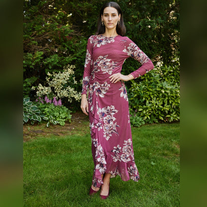 Janet Dress Burgundy Floral