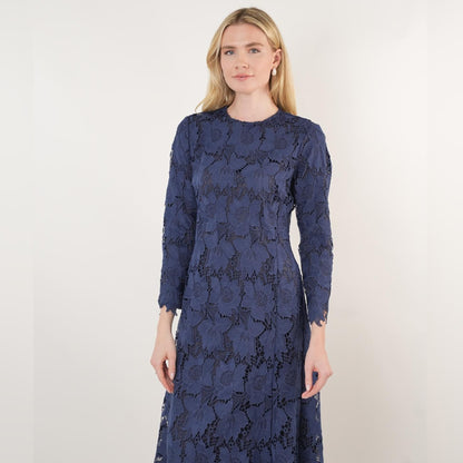 Navy Blue Lace Dress