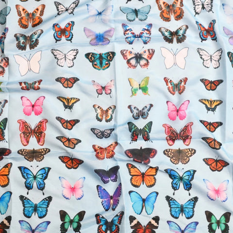 Powder Blue Multi Butterfly Tichel Nicsessories