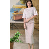 Lilac Midi Denim Skirt by Gato