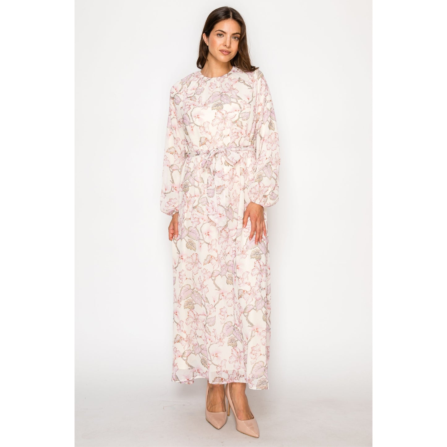 Lena Pink Floral Dress