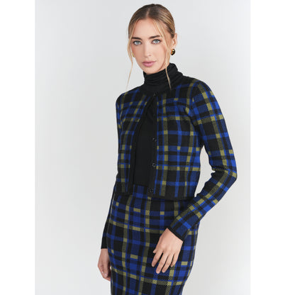 Jacquard Knit Plaid Skirt Adina LV - The Mimi Boutique