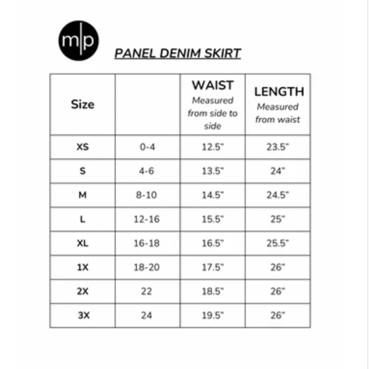 Black Denim Panel Skirt
