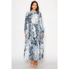 Blue Shaded Belted Dress