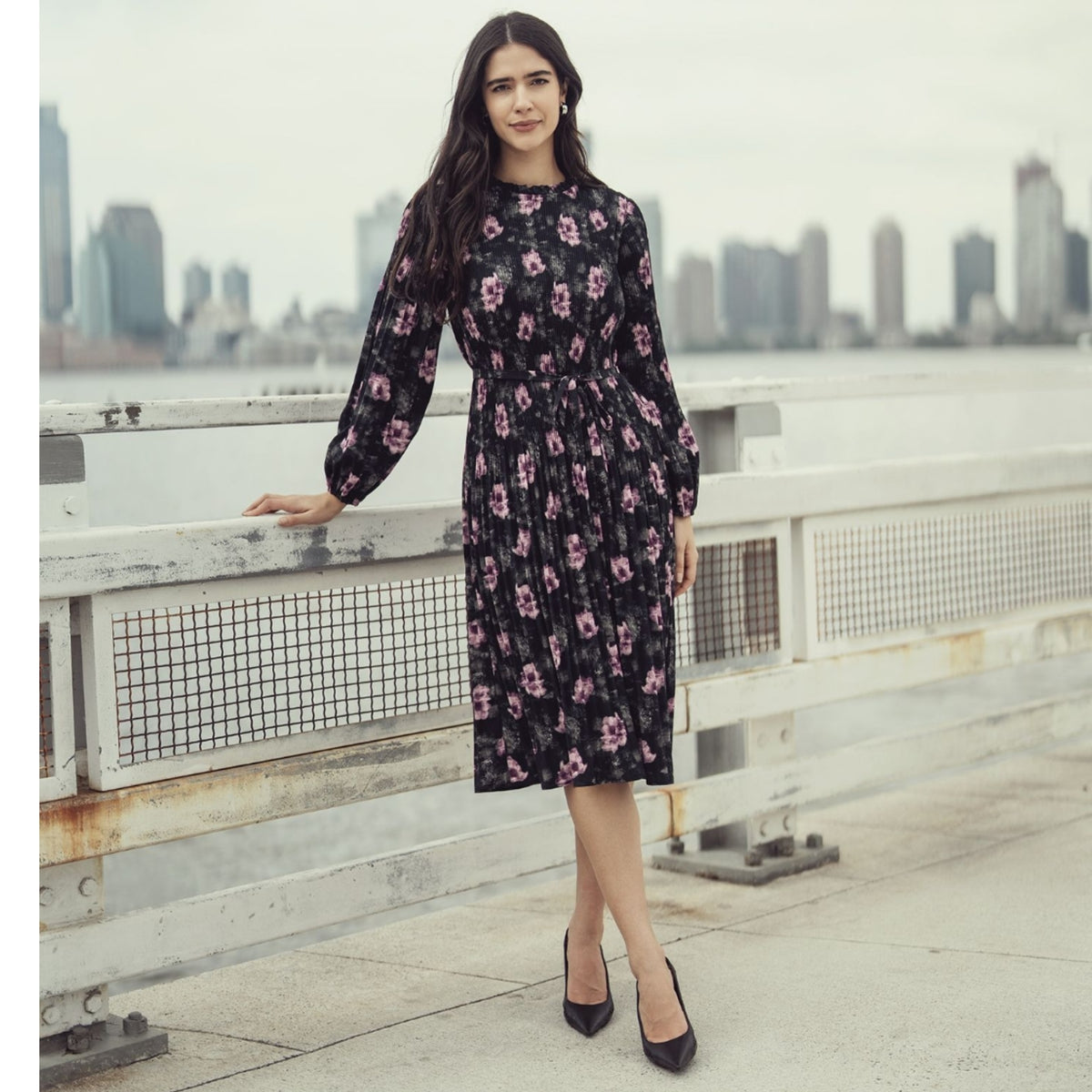 Jenna Plus Purple Floral Dress