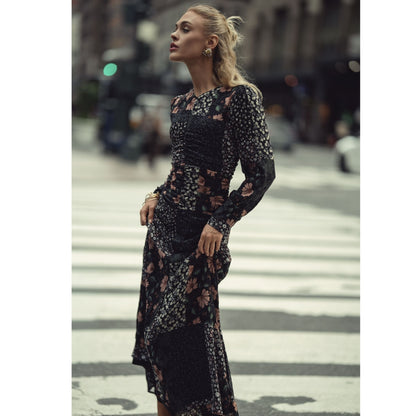 Michalie Midi Dress Patchwork Adina LV