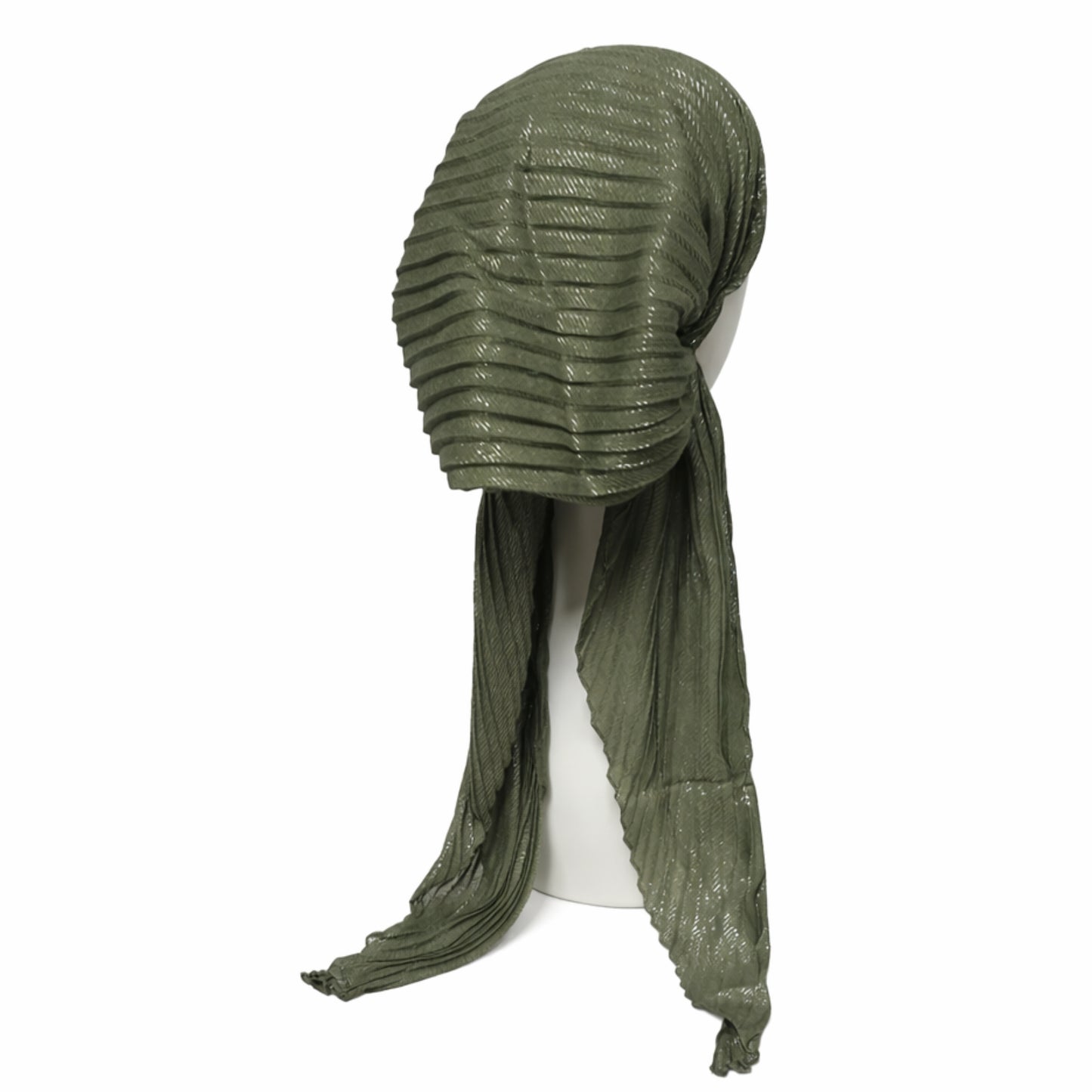 Metallic Pleated Pre-Tied Tichels SG