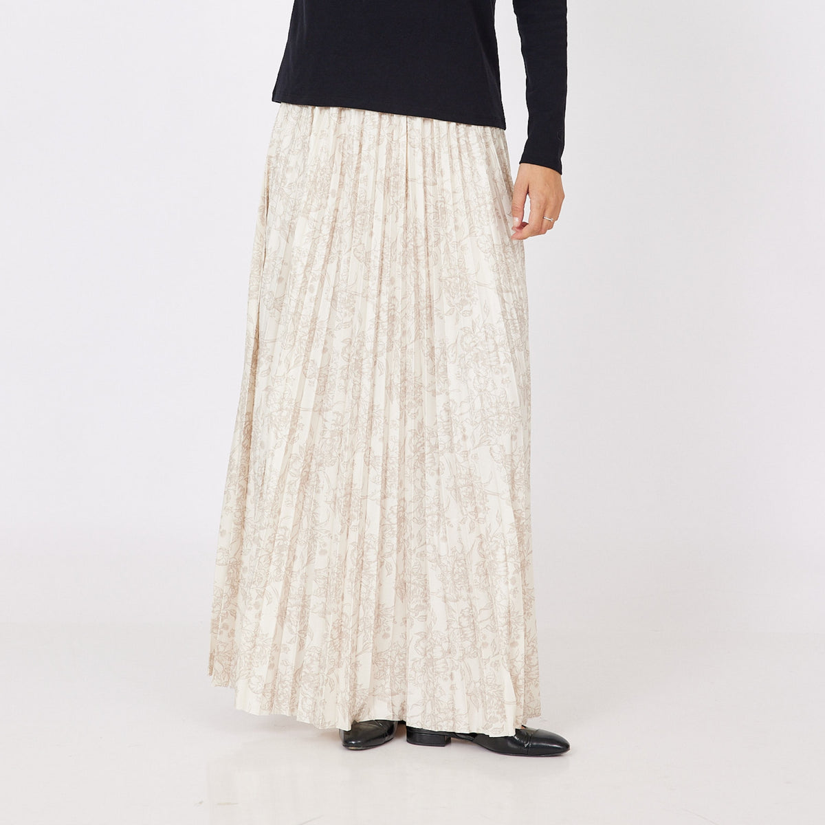 Cream Printed Floral Skirt OC