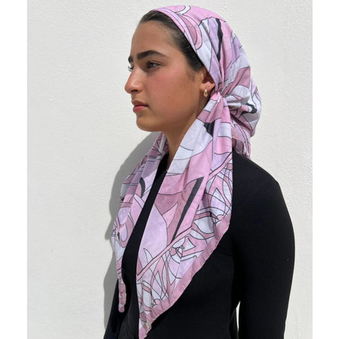 Pucci Inspired Lilac Mirage Pre-tied SB Headscarf
