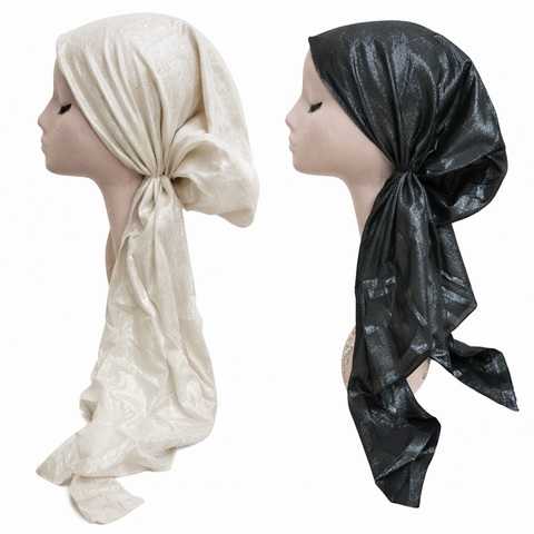 Metallic Cotton Pre-Tied Tichels SG