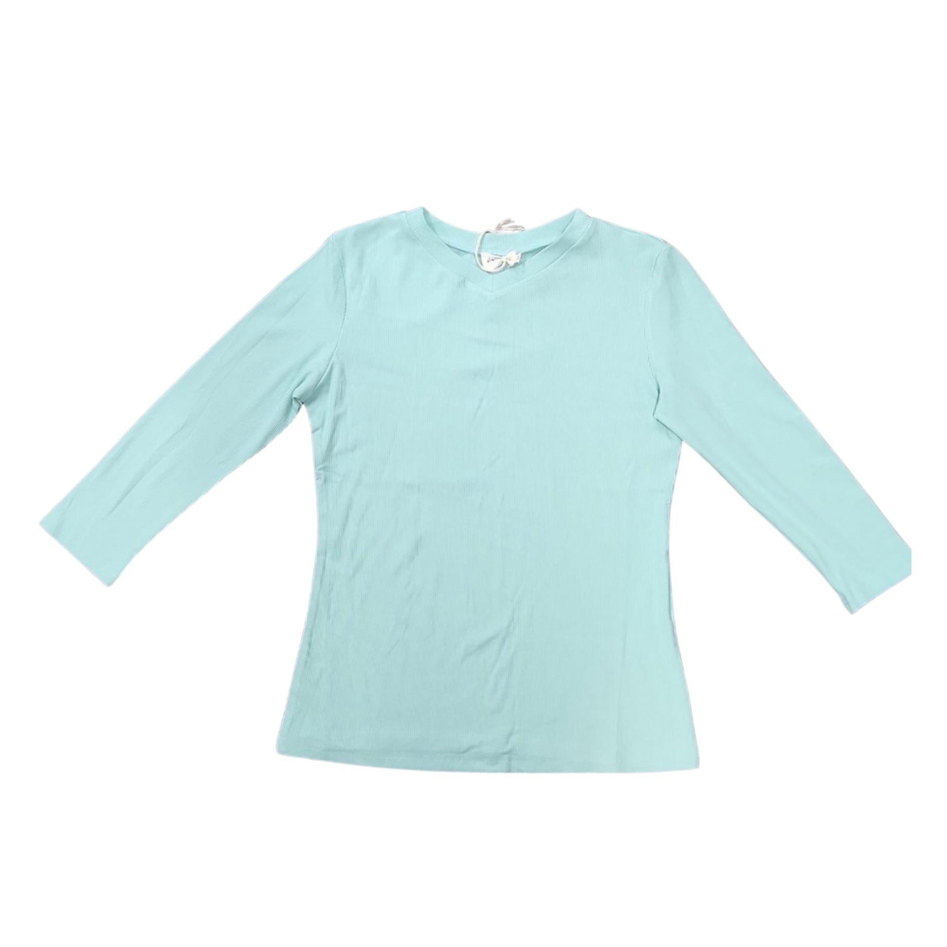 Mint Micro Ribbed V-Neck Tee - The Mimi Boutique