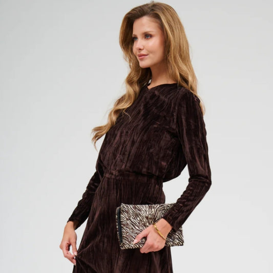 V-Neck Top Hazelnut DF - The Mimi Boutique