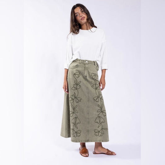 Embroidered Doodle Skirt
