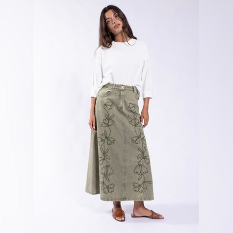 Embroidered Doodle Skirt
