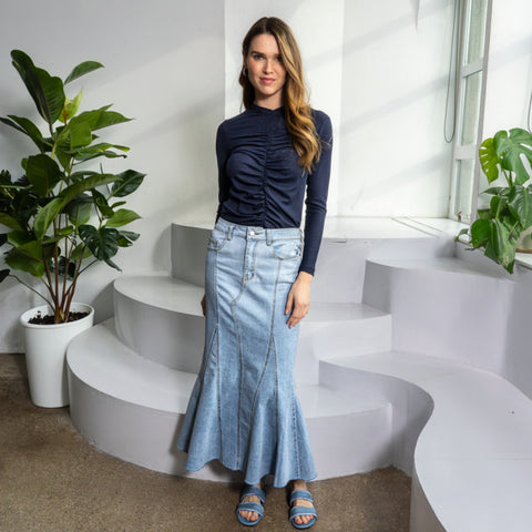 Anna Light Denim Maxi Skirt - The Mimi Boutique