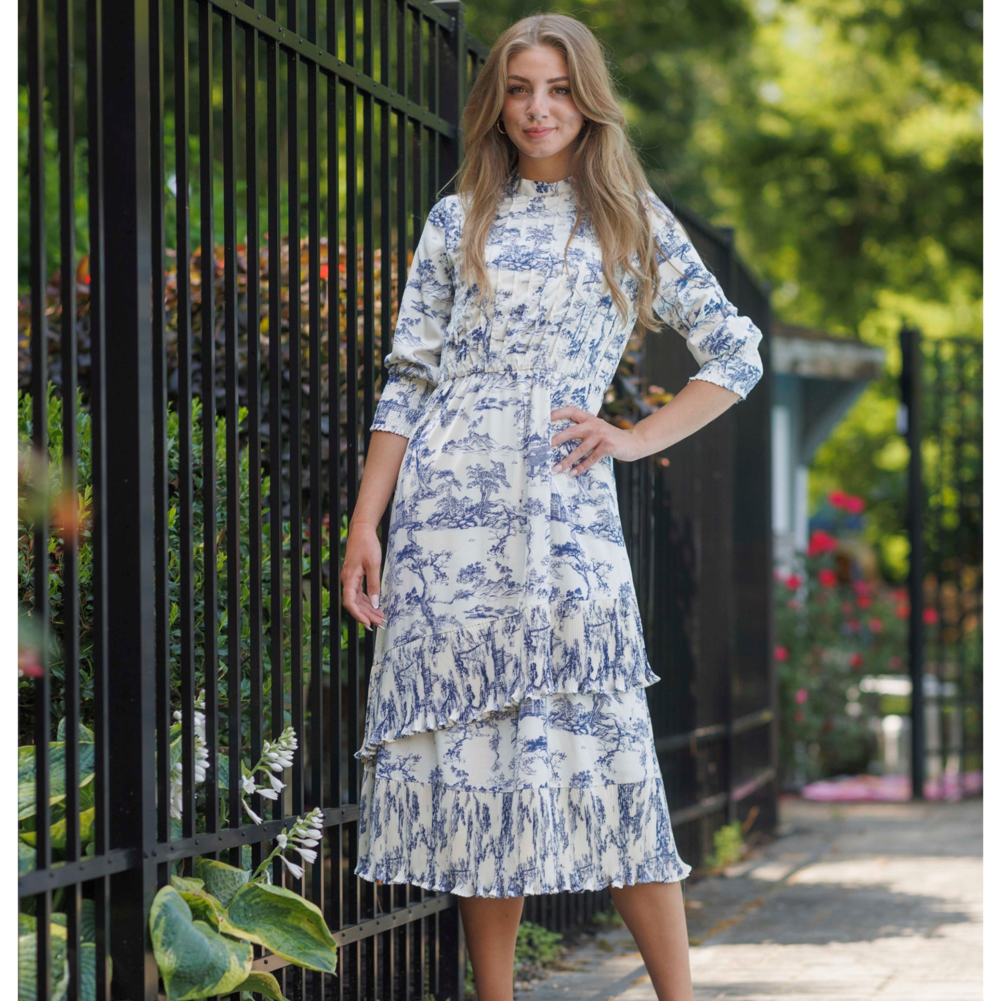 Navy Toile Dress Navy Toile Dress
