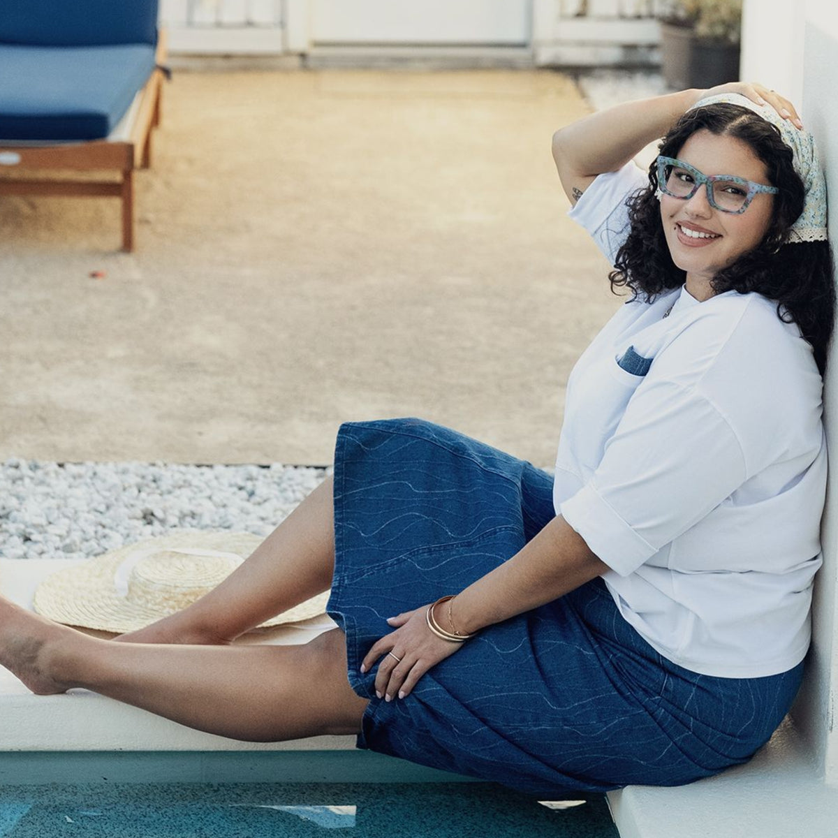 Denim V Skirt Code Plus