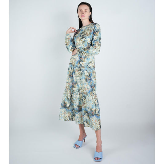 Blue Watercolor Dress - The Mimi Boutique