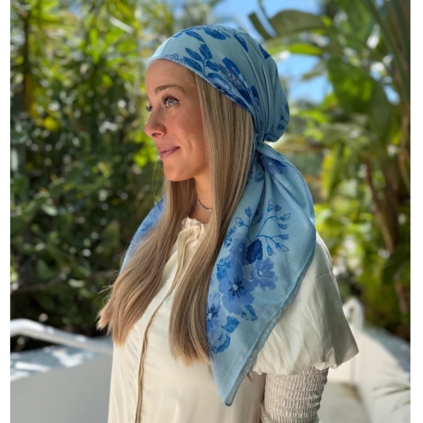 Sky Blue Floral Headscarf SB (More Styles)