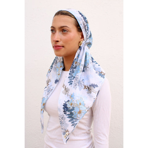 Blue Haze Floral Headscarf SB