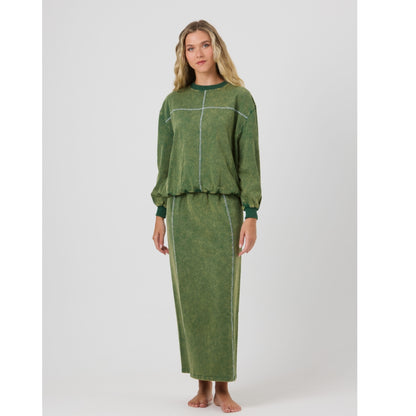 Ari Sweatskirt Green By Tess - The Mimi Boutique