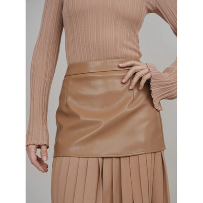 Rebel Romance Caramel Leather Skirt