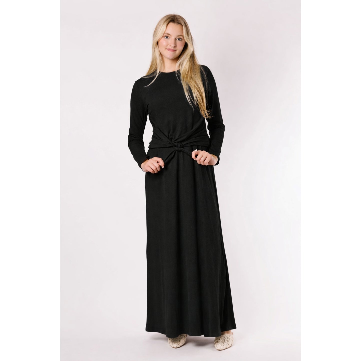 Black Ribbed Sleeveless Slip Dress - The Mimi Boutique