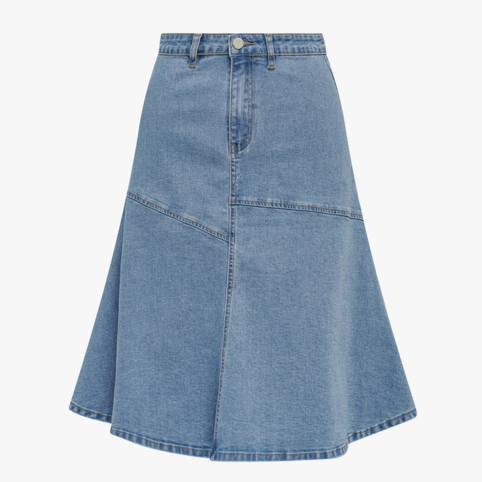 Blue Drop Hem Denim Skirt 25" Adina LV - The Mimi Boutique