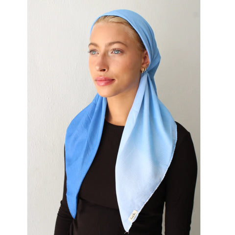 Ombre Bright Blue Shimmer Headscarf SB