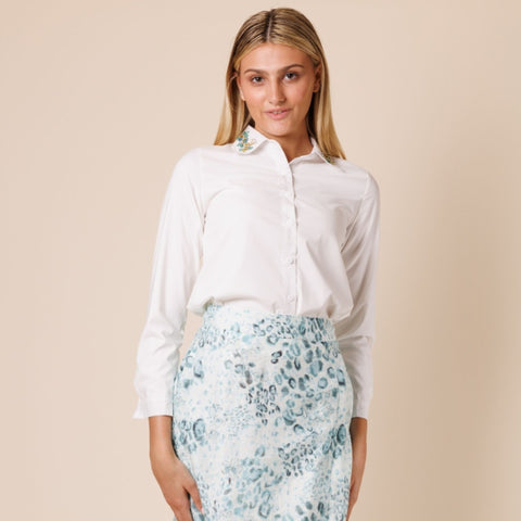 Rhinestone Collar Blouse Lilac Teen