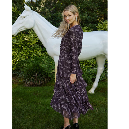 Aurora Wine Floral Dress