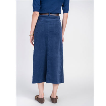 Fray Detail Corduroy Skirt London Blue Adina LV