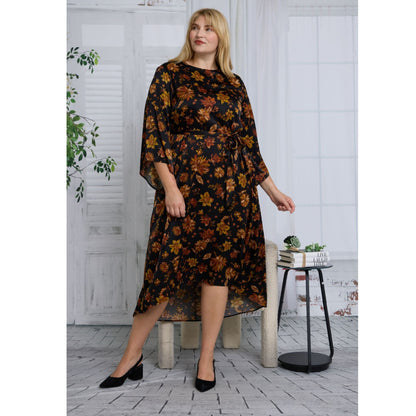 Plus Freya Dress Mustard Floral