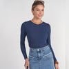 Faded Navy L/S V-Neck Tee Adina LV - The Mimi Boutique