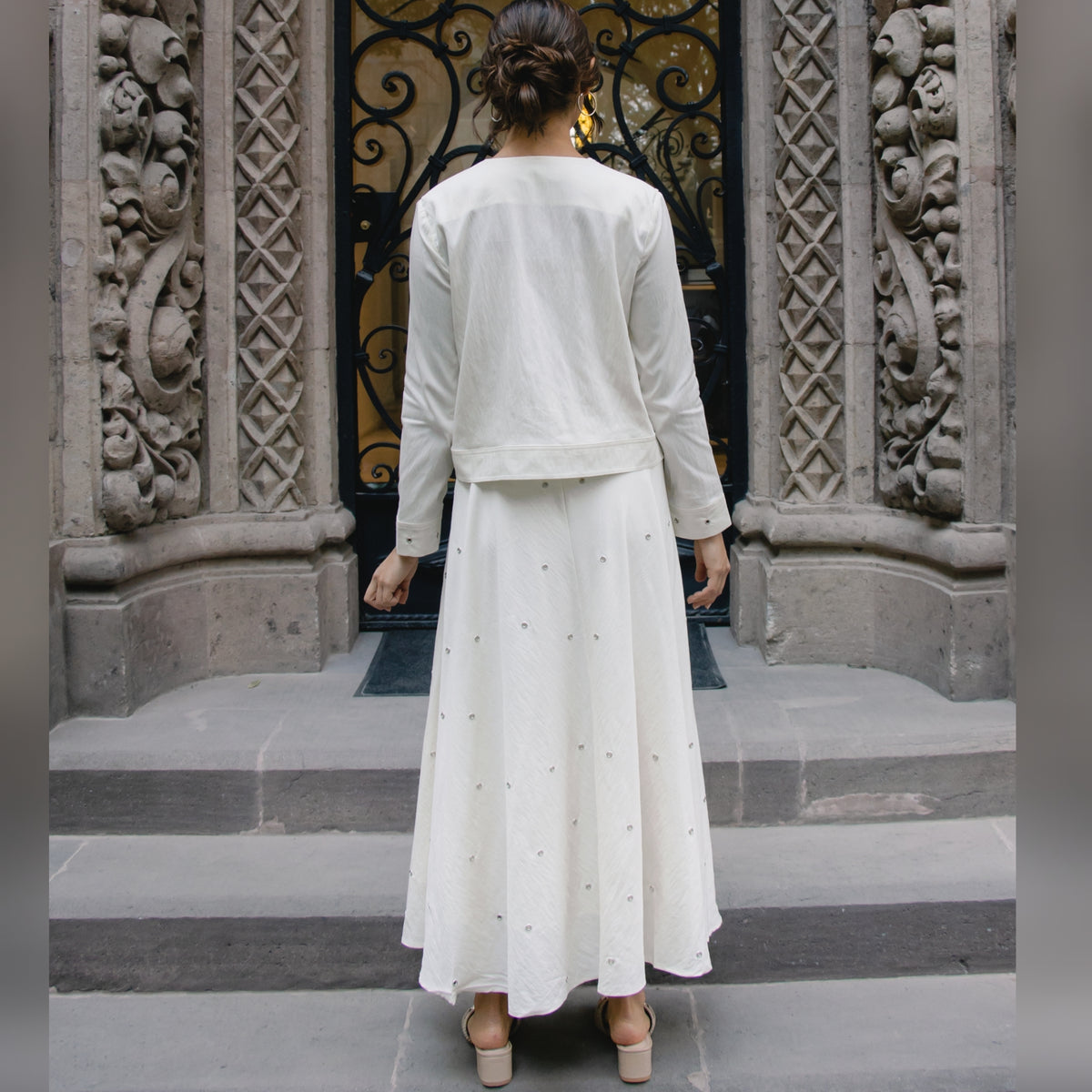 Metallic Bloom Jacket White