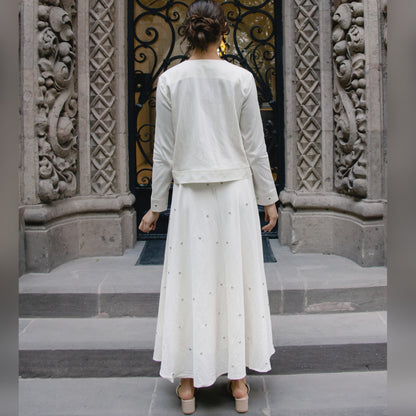 Metallic Bloom Jacket White