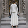 Metallic Bloom Skirt White
