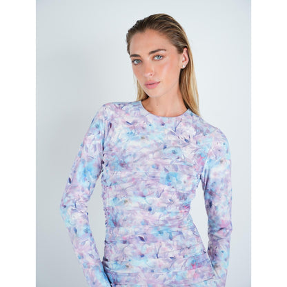 Ruched Watercolor Floral Dress - The Mimi Boutique