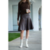 Chocolate Drop Hem Leather Skirt Adina LV